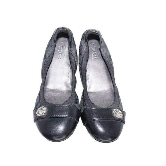 Coach Black Chelsea Cap Toe Ballet Flats, Size 6.5 - Picture 2 of 10